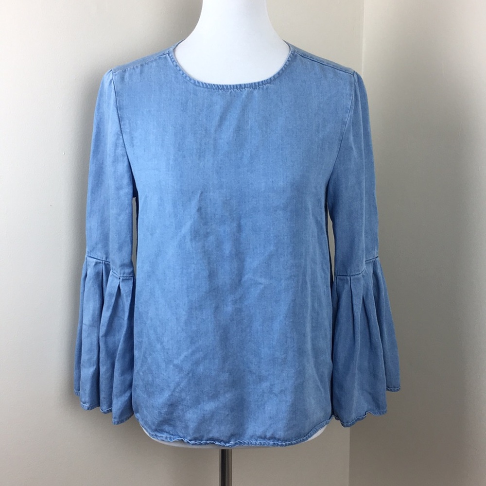 Beach Lunch Lounge denim chambray bell sleeve top